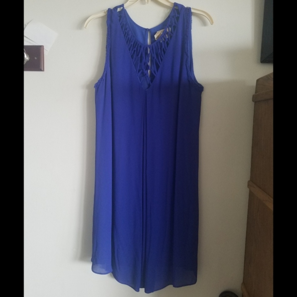 NICOLE MILLER Blue Latticework Dress - Picture 3 of 6